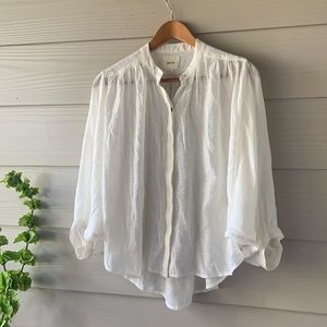 Anthropologie Maeve Cream Brynna Blouse Size XS